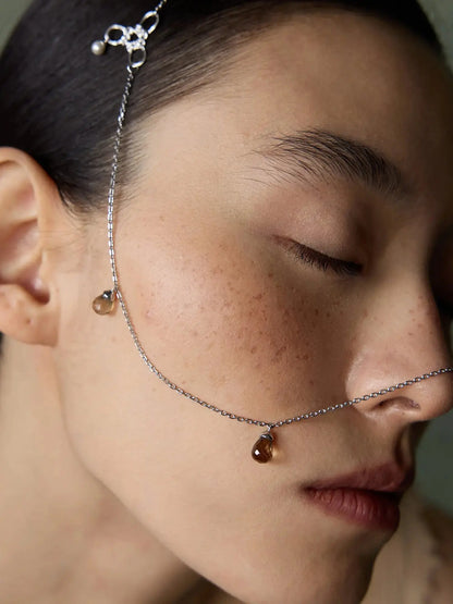  WANYEE CRAFT DOUBLE COIN KNOT SMOKY QUARTZ NECKLACE |  TROVE & TONE