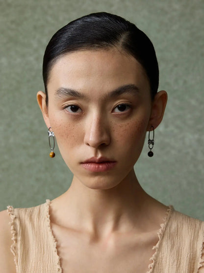  WANYEE CRAFT WOVEN DOUBLE COIN KNOT STUD EARRINGS |  TROVE & TONE