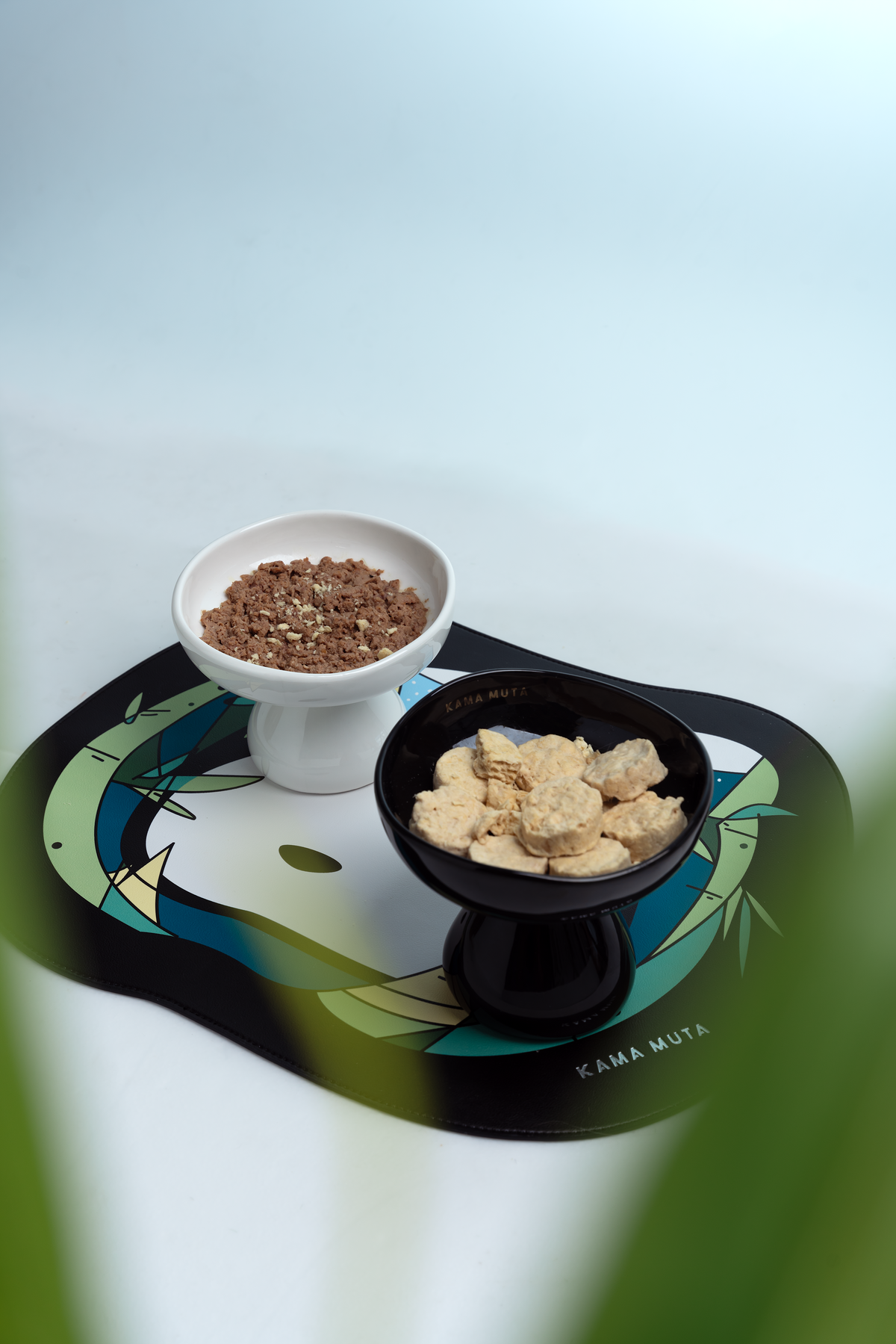 MONOCHROME CERAMIC ELEVATED PET BOWL