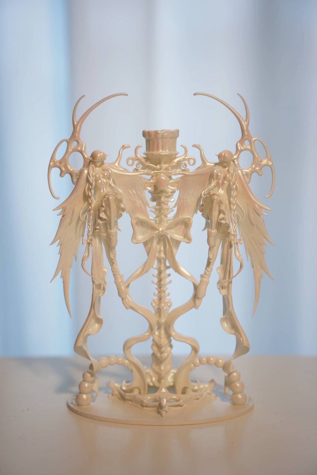 TWIN ANGEL CRYSTAL CANDLE HOLDER