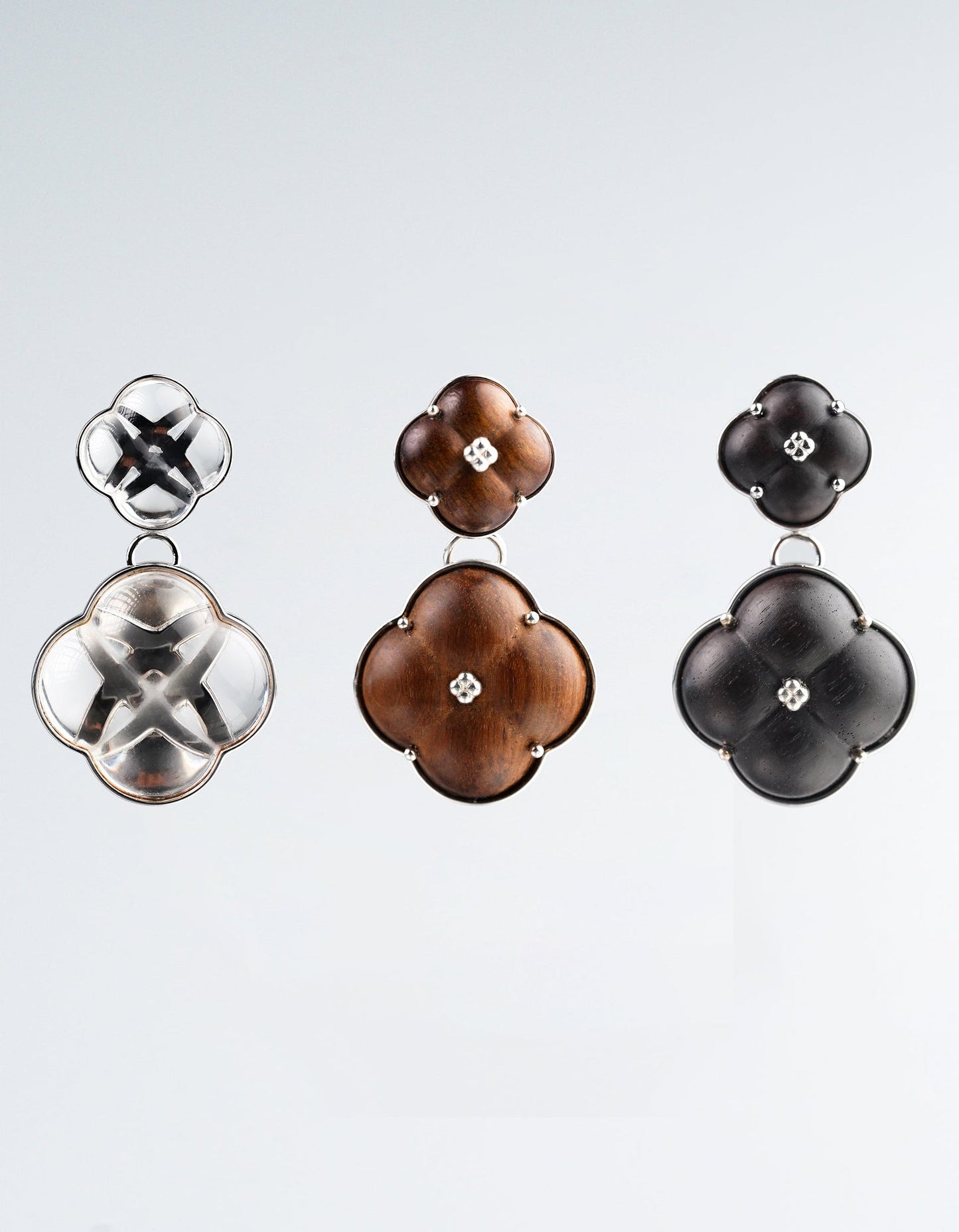  AESTH & UTIL ETERNAL KNOT PURPLE SANDALWOOD STUDS |  TROVE & TONE