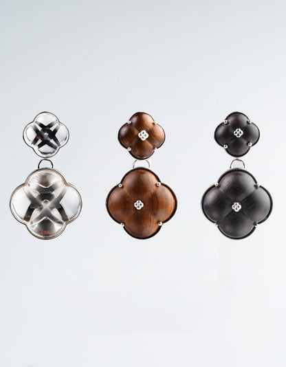  AESTH & UTIL ETERNAL KNOT PURPLE SANDALWOOD STUDS |  TROVE & TONE