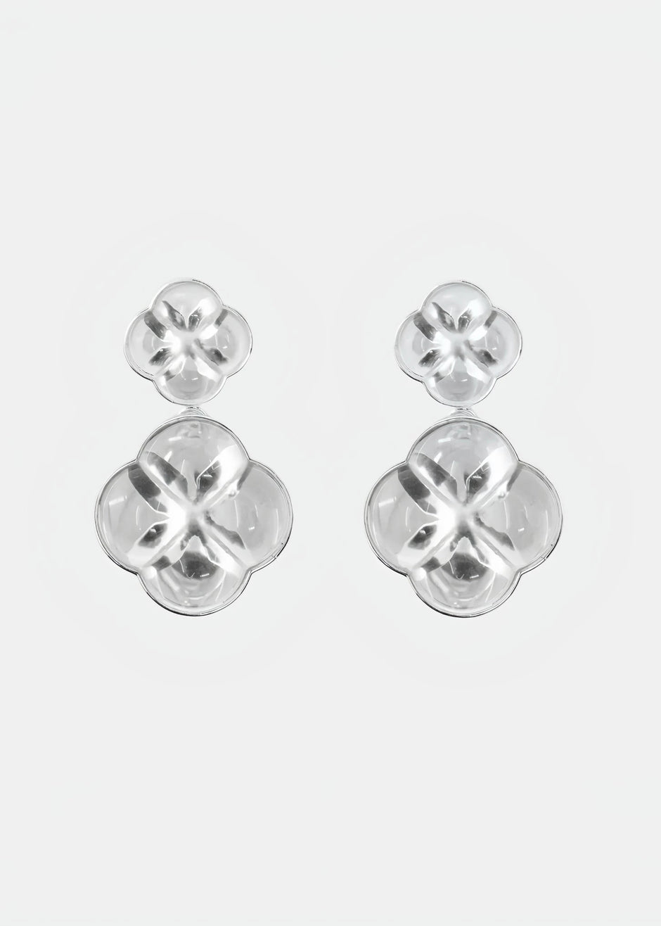 AESTH & UTIL ETERNAL KNOT CLEAR CRYSTAL STUDS |  TROVE & TONE
