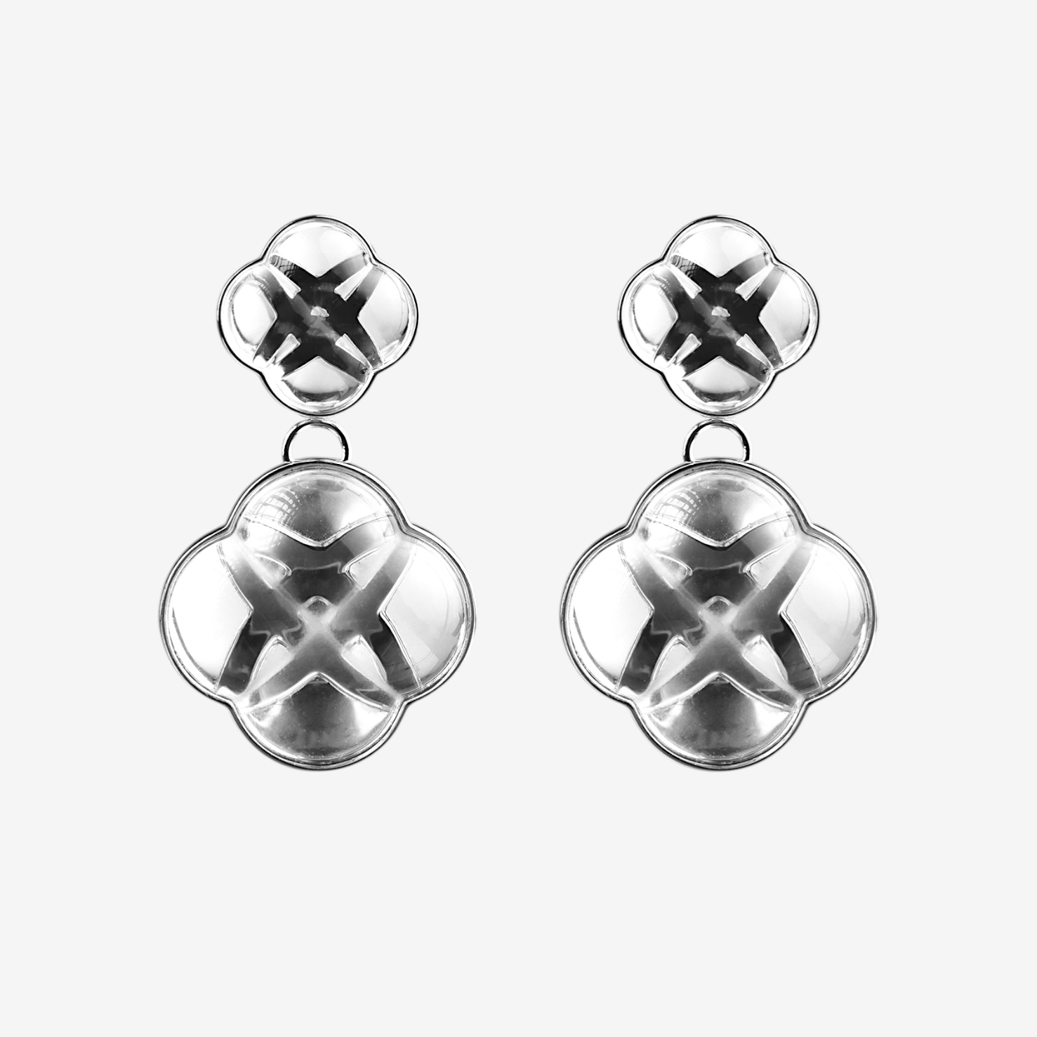  AESTH & UTIL ETERNAL KNOT CLEAR CRYSTAL STUDS |  TROVE & TONE