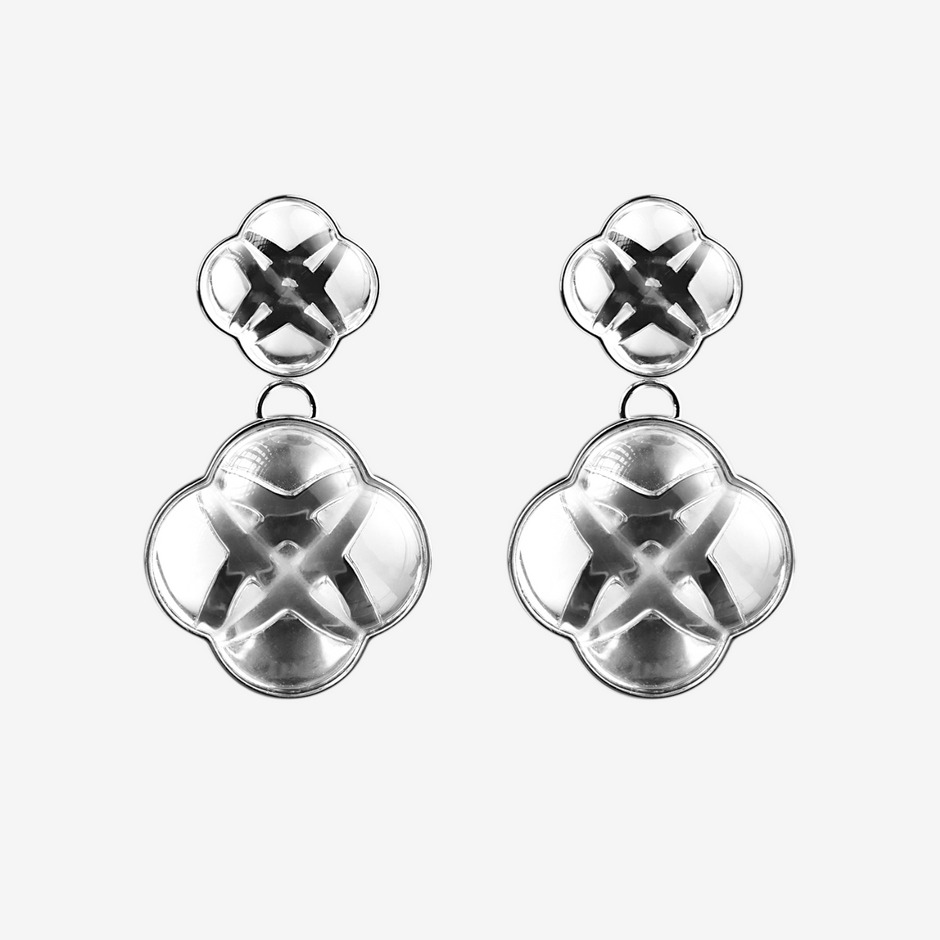  AESTH & UTIL ETERNAL KNOT CLEAR CRYSTAL STUDS |  TROVE & TONE