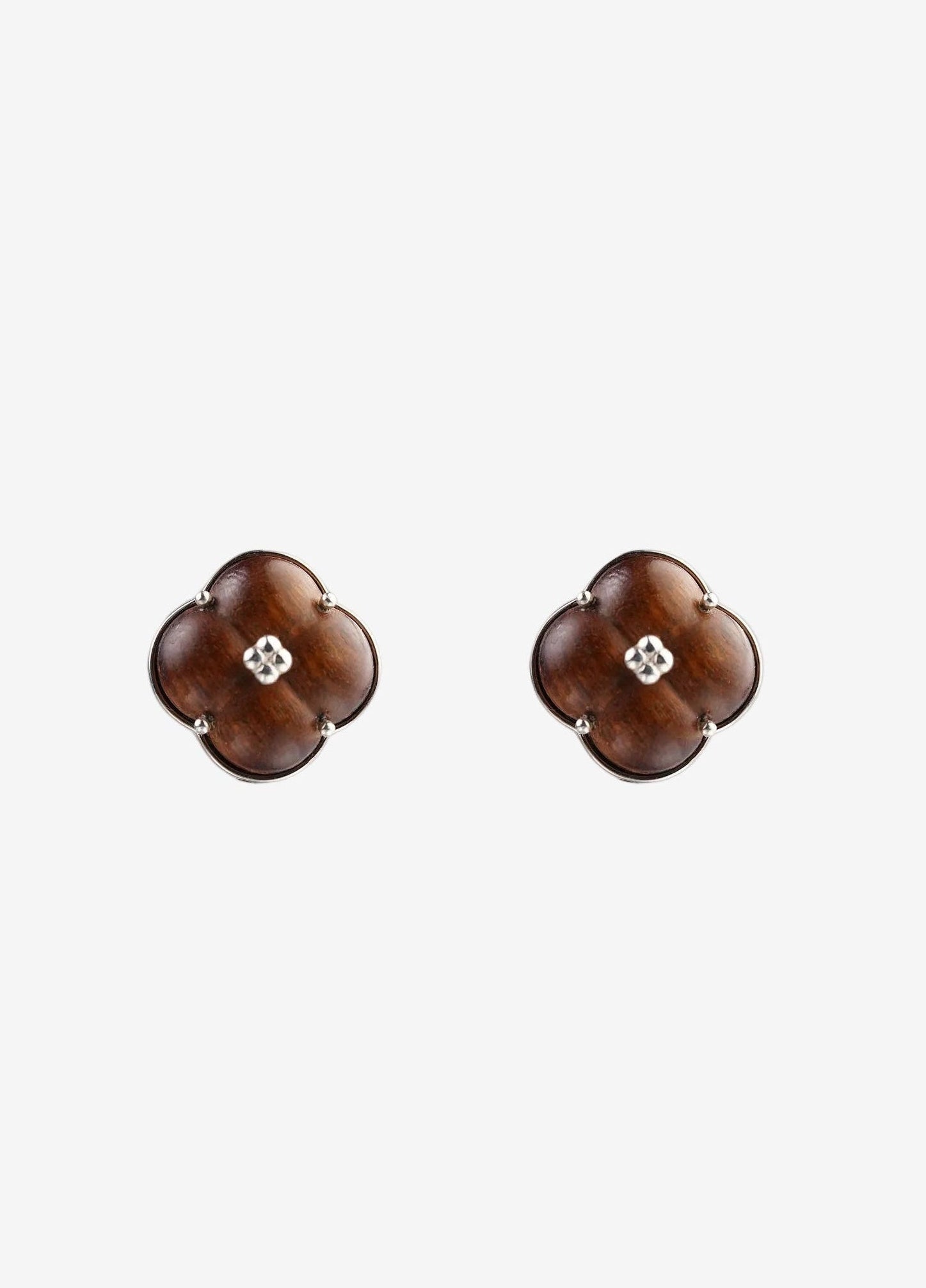  AESTH & UTIL ETERNAL KNOT NATURAL SANDALWOOD STUDS |  TROVE & TONE