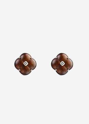  AESTH & UTIL ETERNAL KNOT NATURAL SANDALWOOD STUDS |  TROVE & TONE