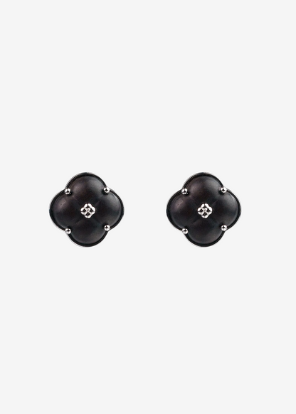  AESTH & UTIL ETERNAL KNOT PURPLE SANDALWOOD STUDS |  TROVE & TONE