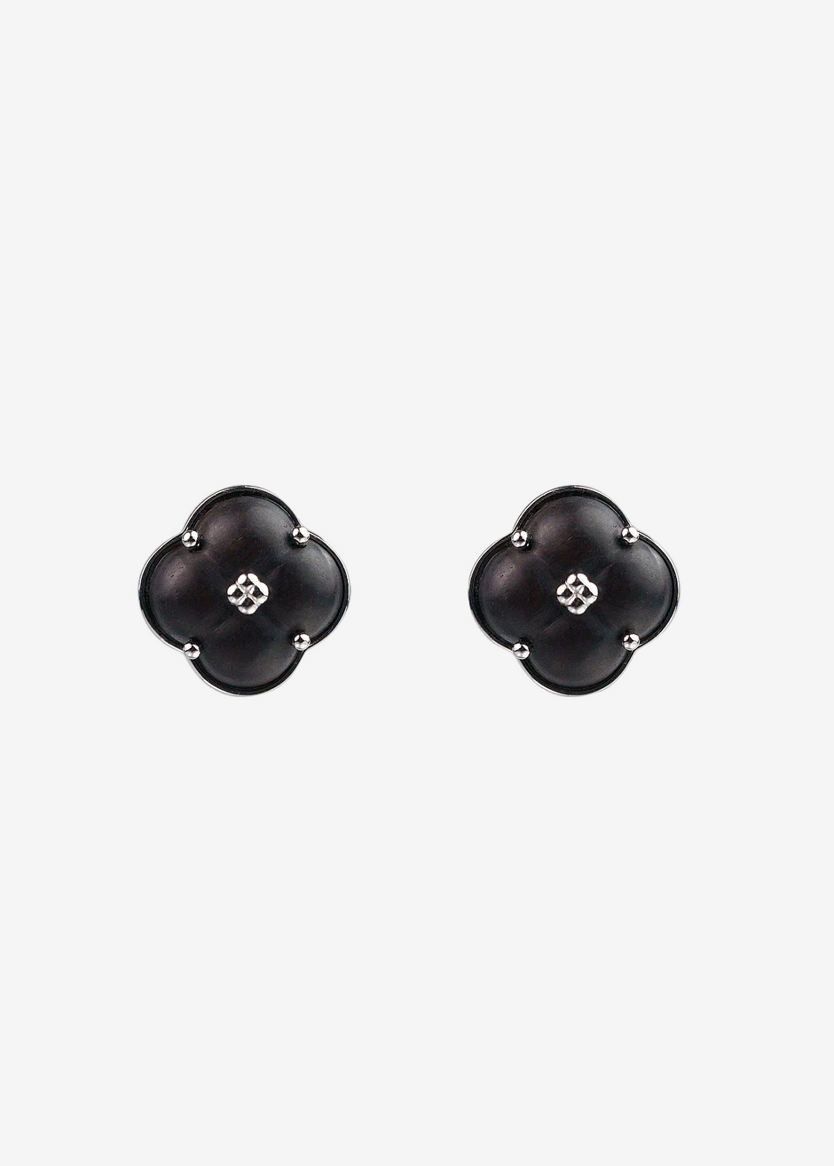  AESTH & UTIL ETERNAL KNOT PURPLE SANDALWOOD STUDS |  TROVE & TONE