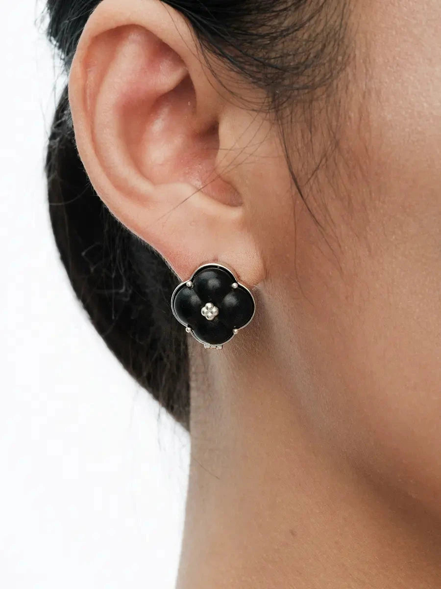  AESTH & UTIL ETERNAL KNOT PURPLE SANDALWOOD STUDS |  TROVE & TONE