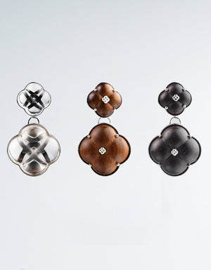  AESTH & UTIL ETERNAL KNOT PURPLE SANDALWOOD STUDS |  TROVE & TONE