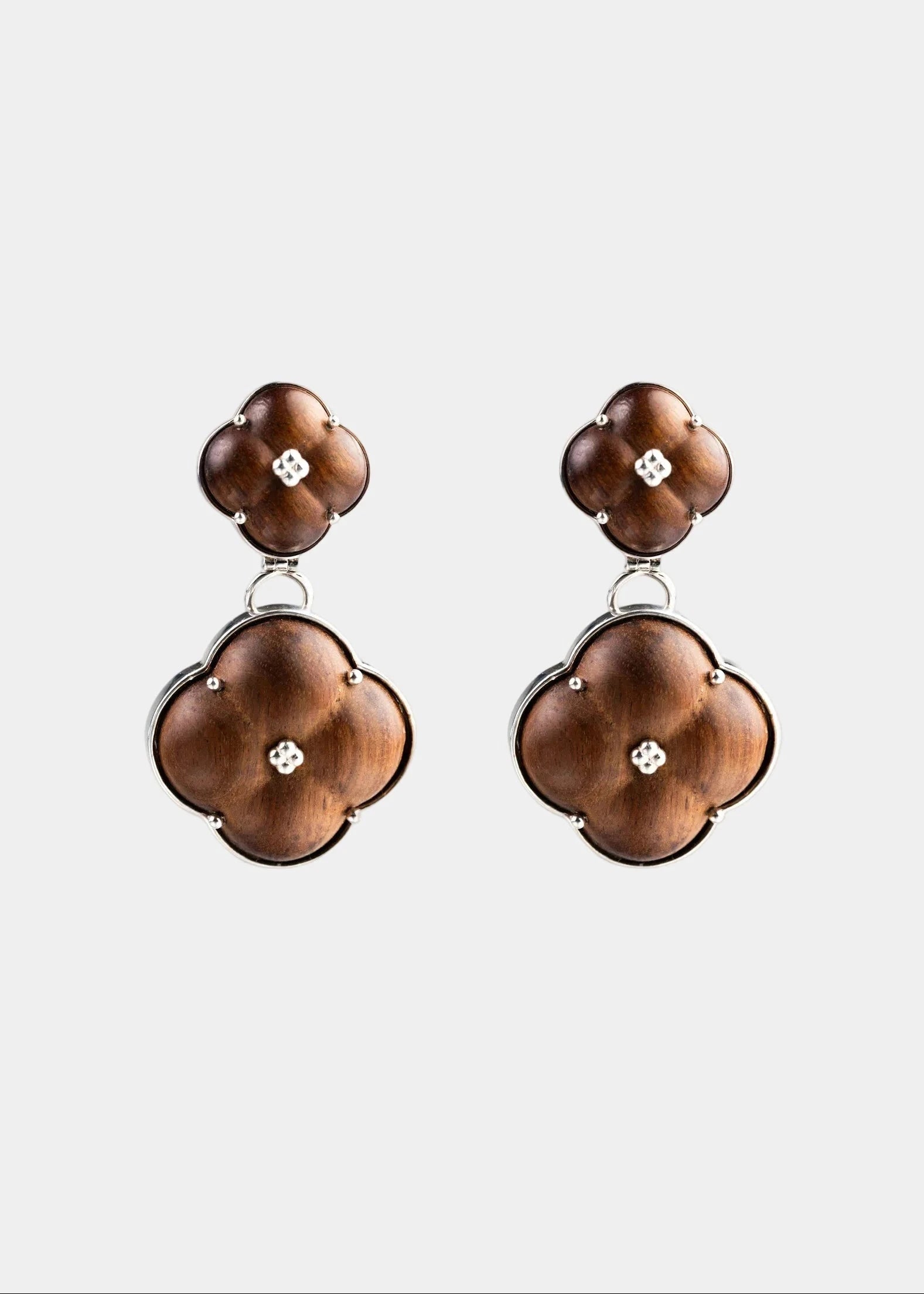  AESTH & UTIL ETERNAL KNOT NATURAL SANDALWOOD STUDS |  TROVE & TONE