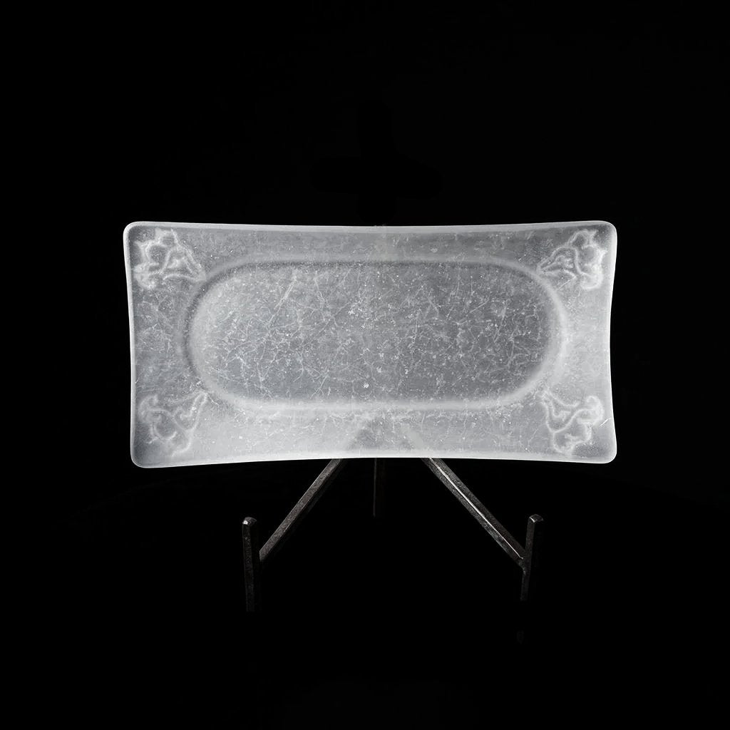  guAi Studio FROSTED GLASS PATE DE VERRE FOOTED PLATE |  TROVE & TONE