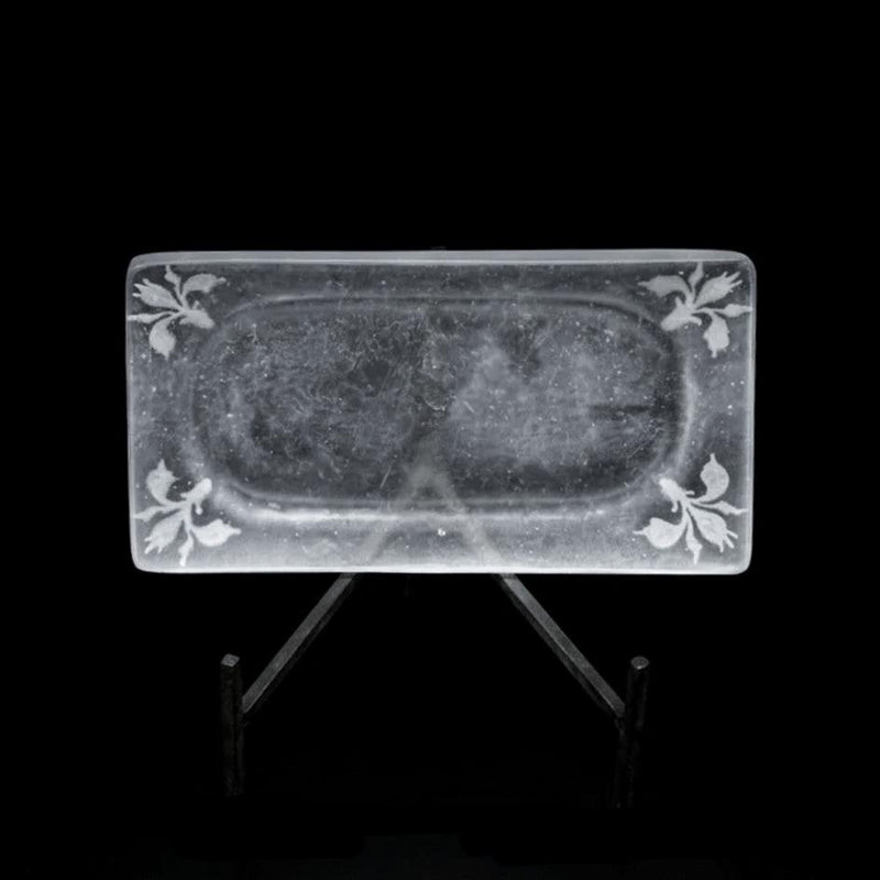  guAi Studio FROSTED GLASS PATE DE VERRE FOOTED PLATE |  TROVE & TONE