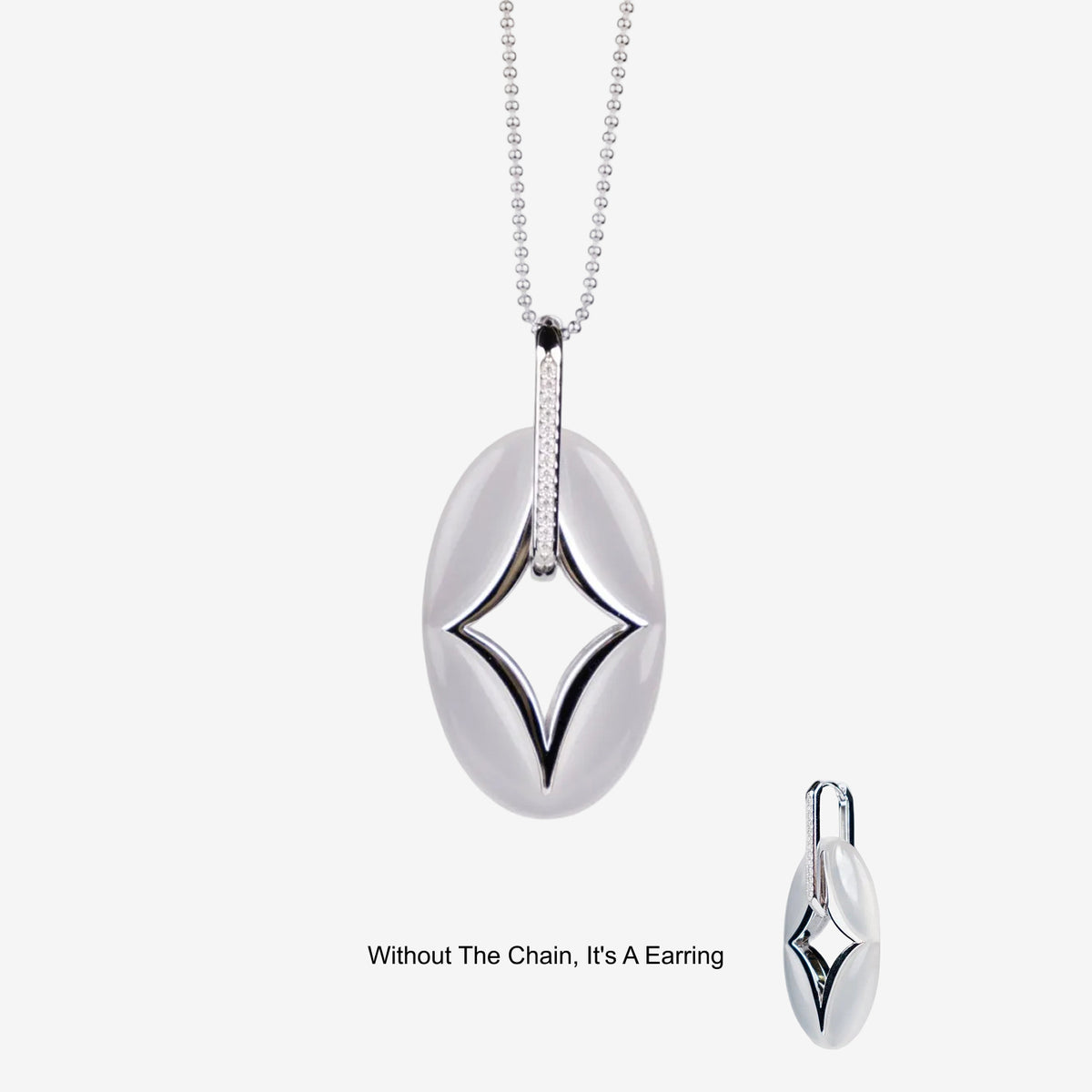 NORTH STAR OVAL MULTI-WEAR NECKLACE & EARRINGS SET