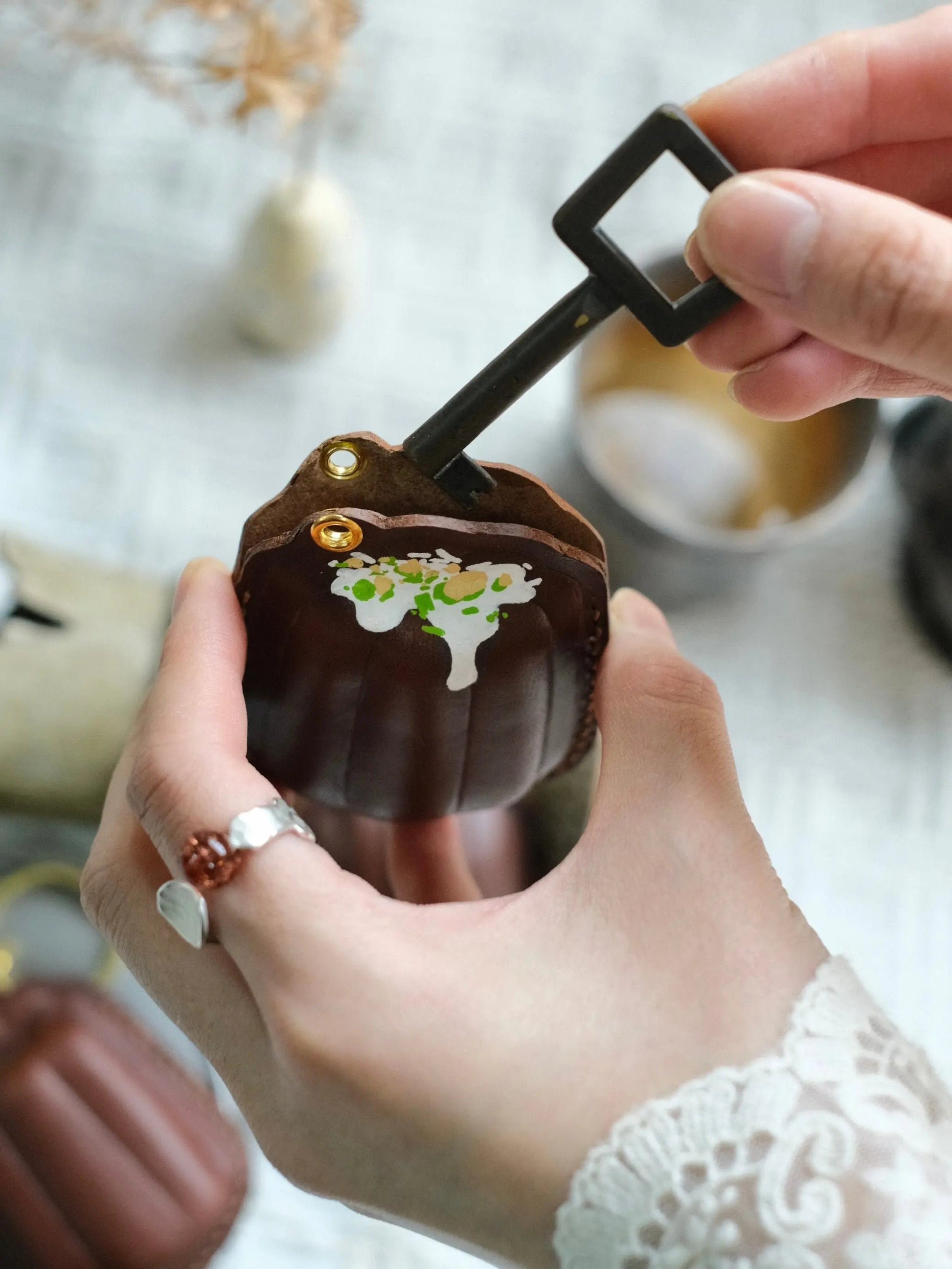  ChengTian HANDMADE LEATHER CANELE CHARM & FOB CASE |  TROVE & TONE