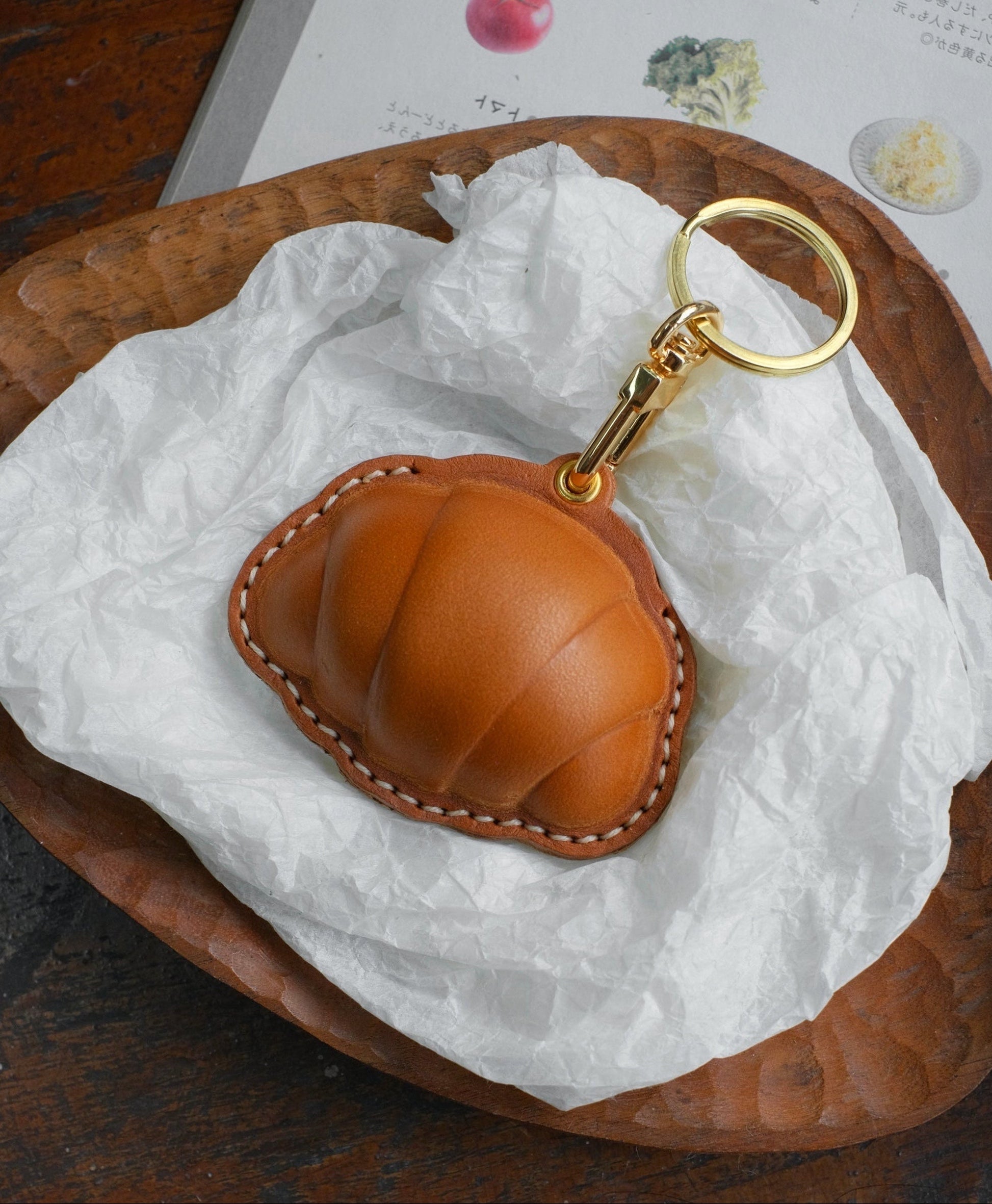  ChengTian HANDMADE LEATHER CROISSANT CHARM & FOB CASE |  TROVE & TONE