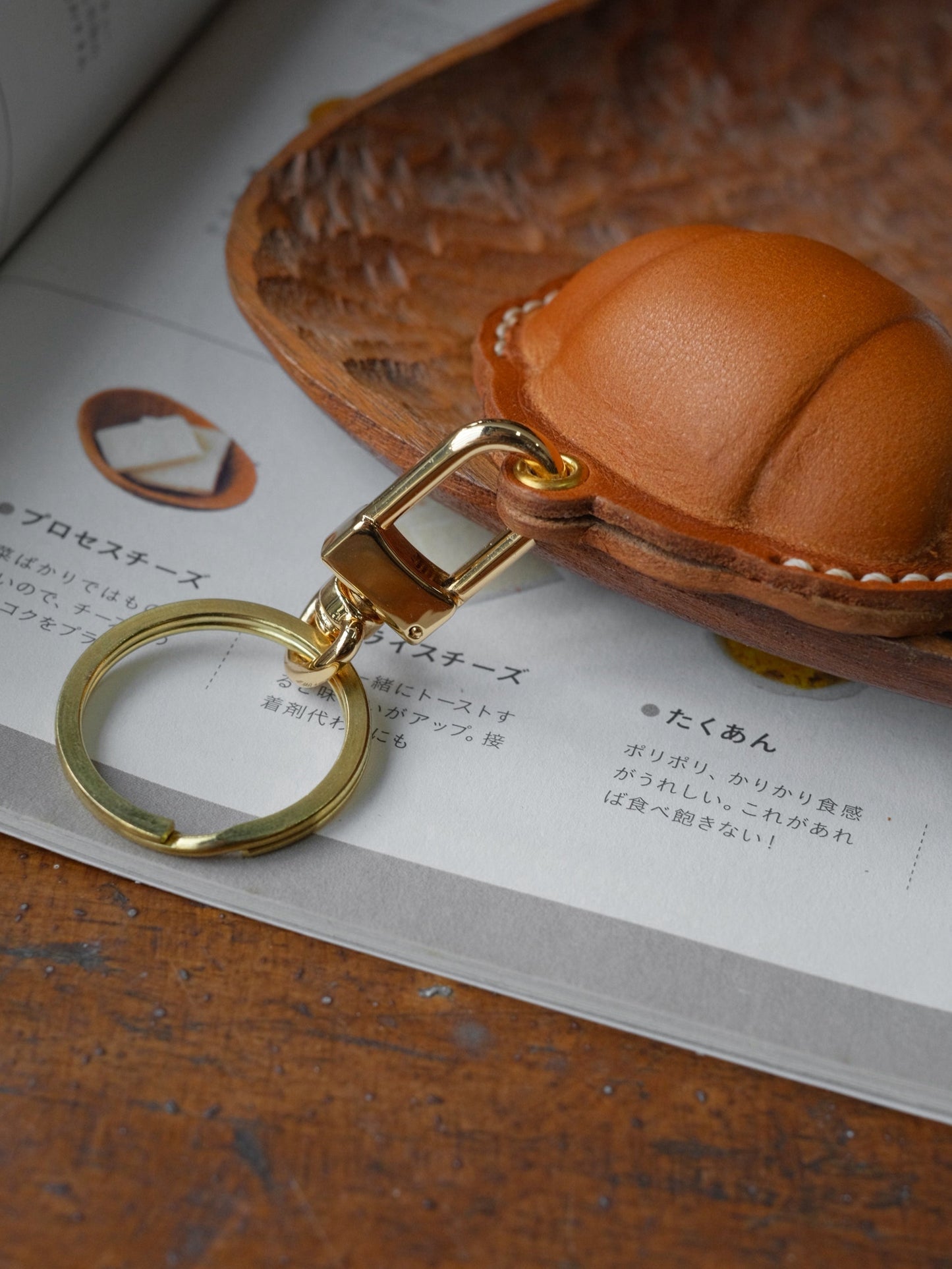  ChengTian HANDMADE LEATHER CROISSANT CHARM & FOB CASE |  TROVE & TONE