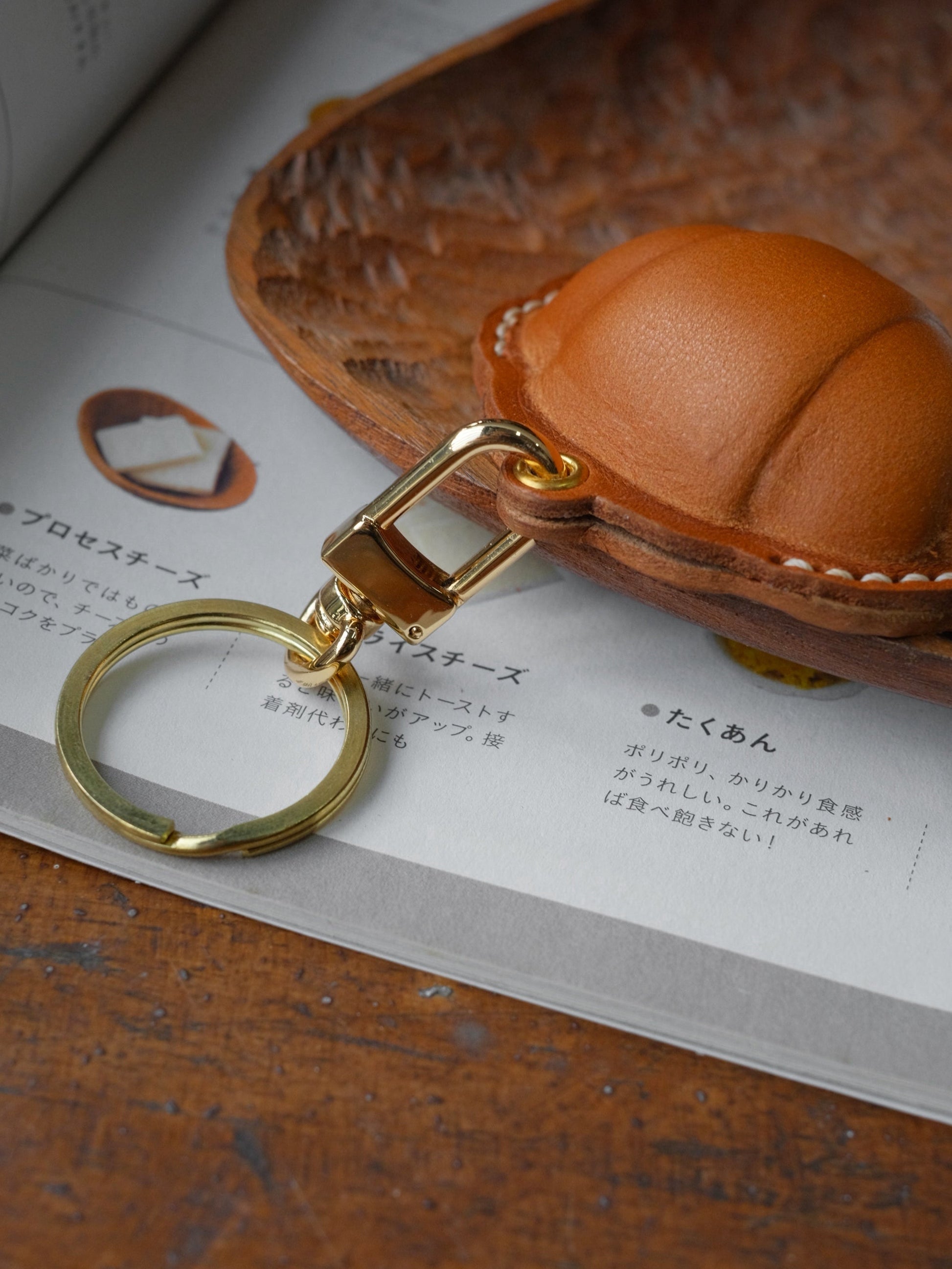  ChengTian HANDMADE LEATHER CROISSANT CHARM & FOB CASE |  TROVE & TONE