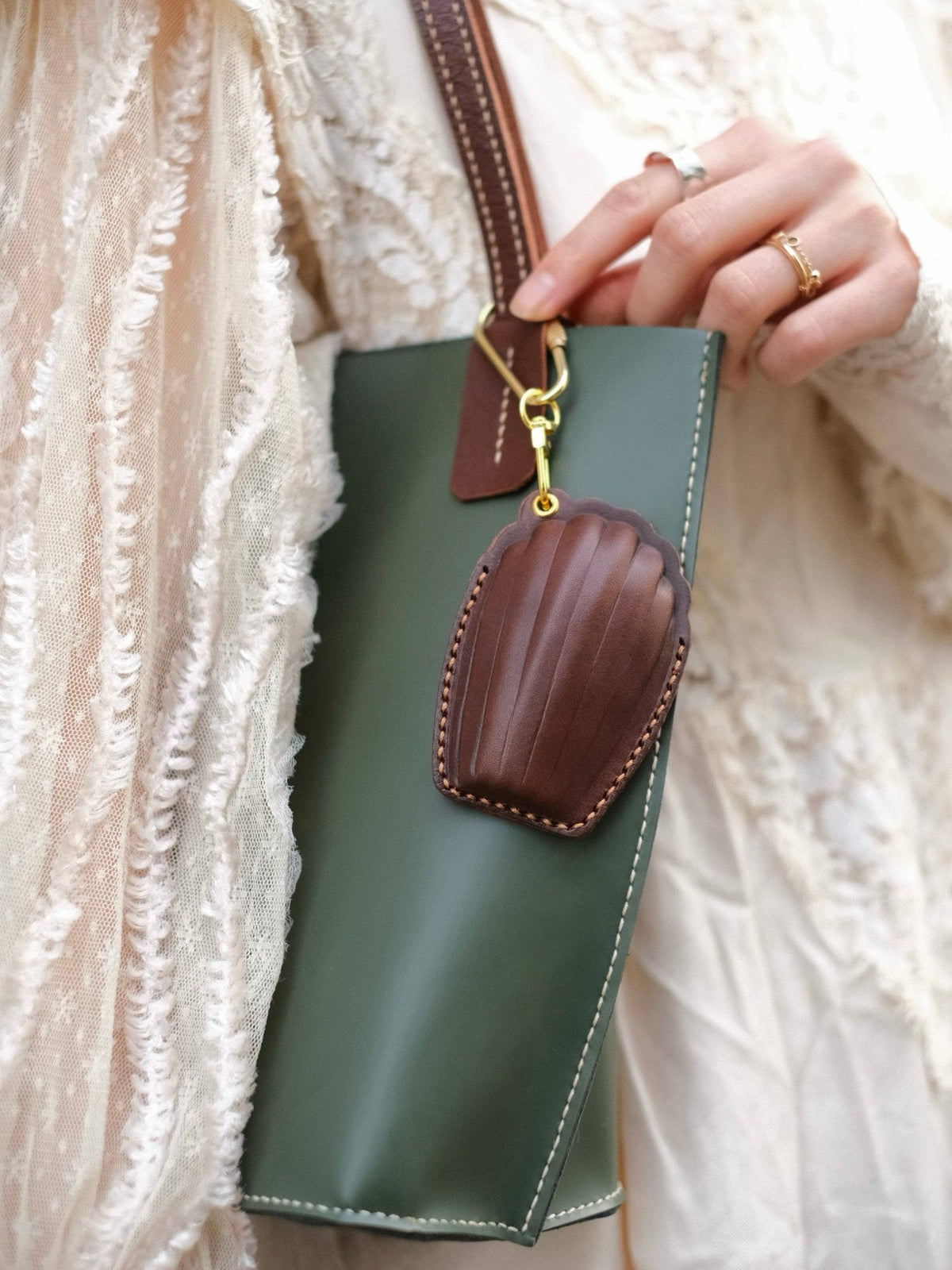  ChengTian HANDMADE LEATHER MADELEINE CHARM & FOB CASE |  TROVE & TONE