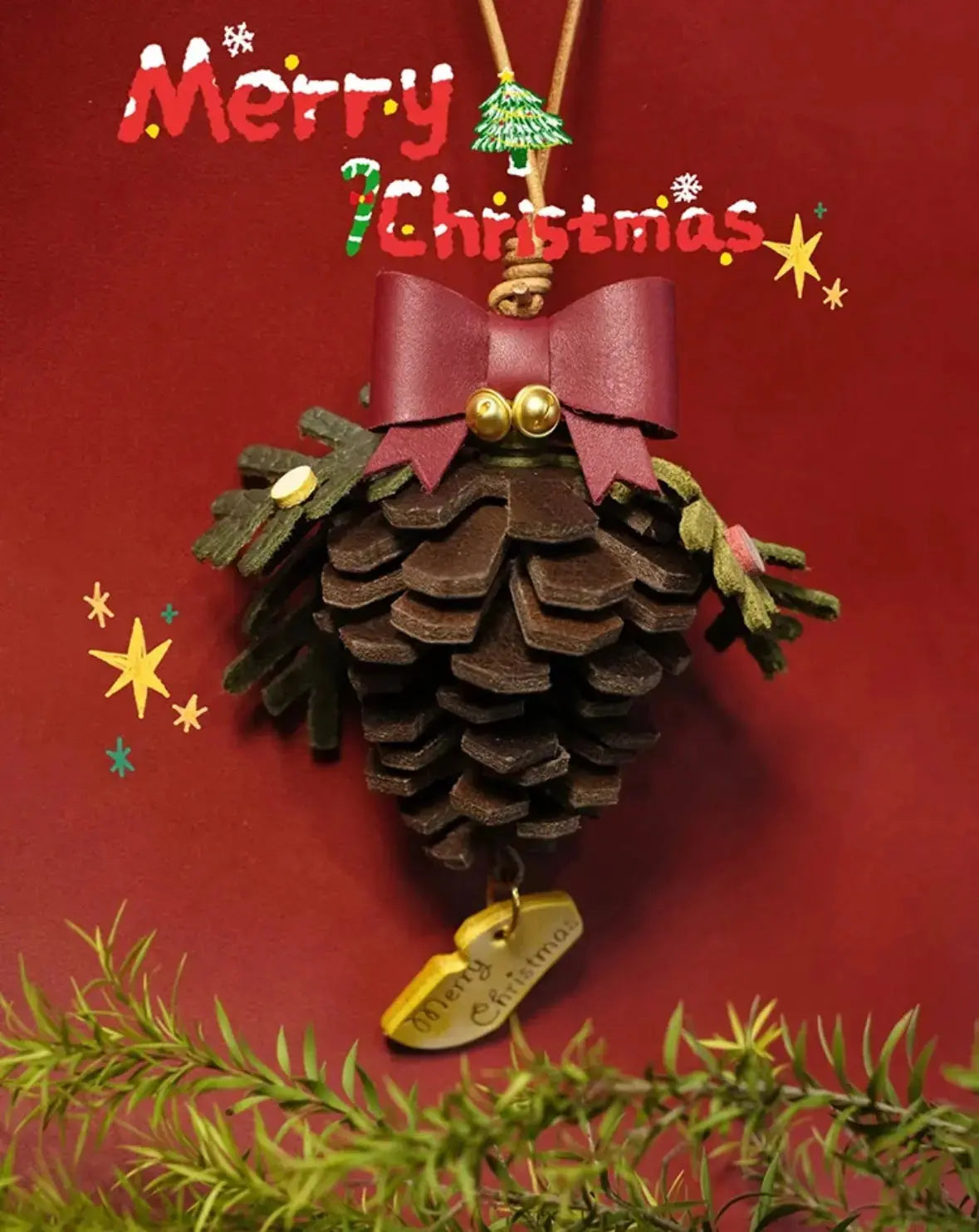  ChengTian HANDMADE LEATHER PINECONE CHARM |  TROVE & TONE