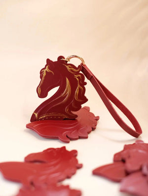 ChengTian HANDMADE LEATHER RED HORSE CHARM |  TROVE & TONE