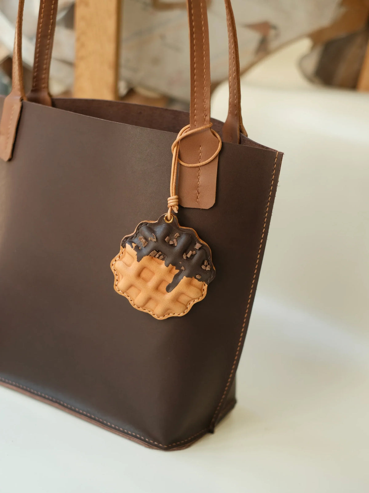  ChengTian HANDMADE LEATHER WAFFLE CHARM & FOB CASE |  TROVE & TONE