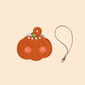 MISS PUMPKIN HANDMADE LEATHER BAG CHARM & KEYCHAIN