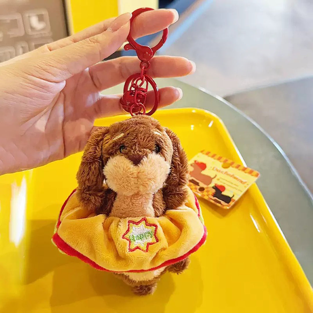 Sausage Dog Burger Plush Bag Charm
