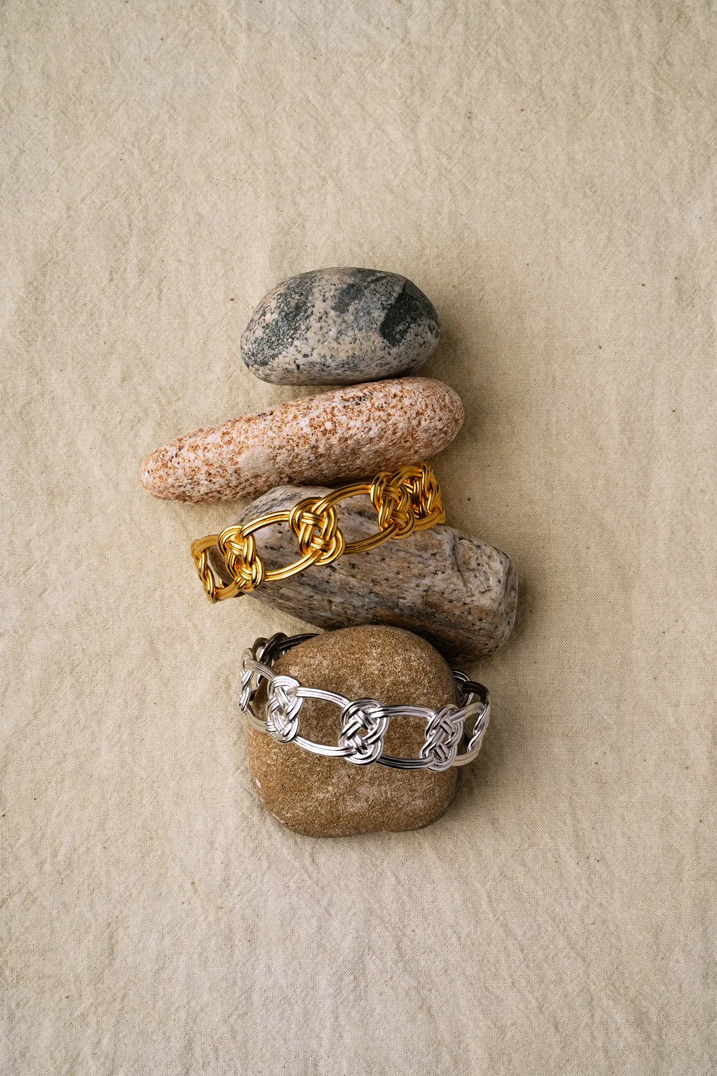  WANYEE CRAFT INTERLOCKING DOUBLE COIN KNOT CUFF |  TROVE & TONE