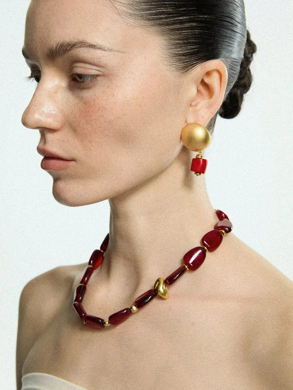 IRREGULAR COLORED GLAZE NECKLACE Necklace TROVE & TONE