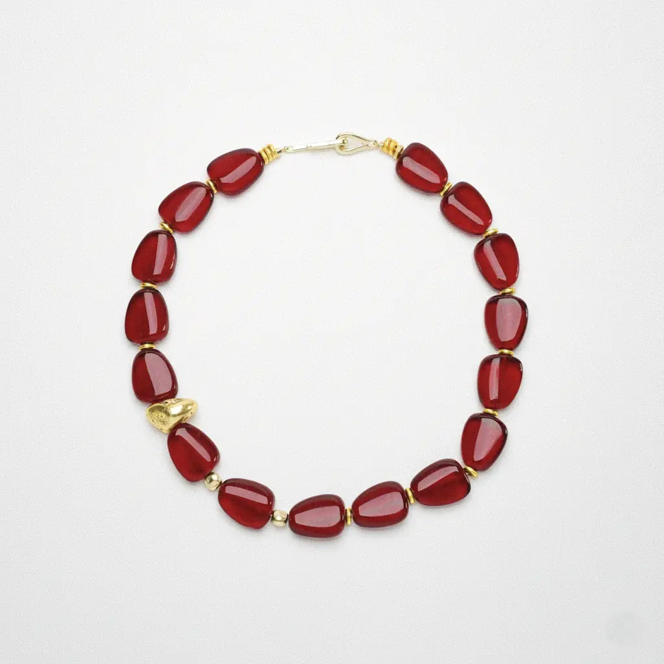 IRREGULAR COLORED GLAZE NECKLACE