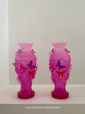 BARBIE PINK LARGE PAPILLON VIF VASE