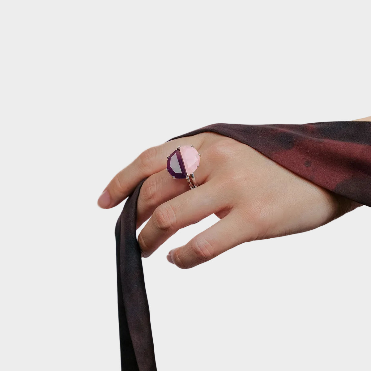  AESTH & UTIL MOON PHASE SEMICIRCLE GEMSTONE RING |  TROVE & TONE