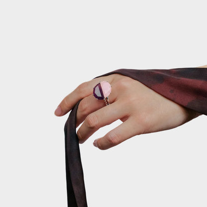  AESTH & UTIL MOON PHASE SEMICIRCLE GEMSTONE RING |  TROVE & TONE