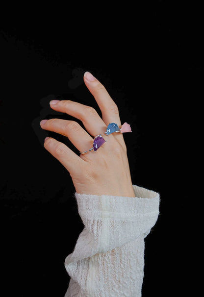  AESTH & UTIL MOON PHASE SEMICIRCLE GEMSTONE RING |  TROVE & TONE