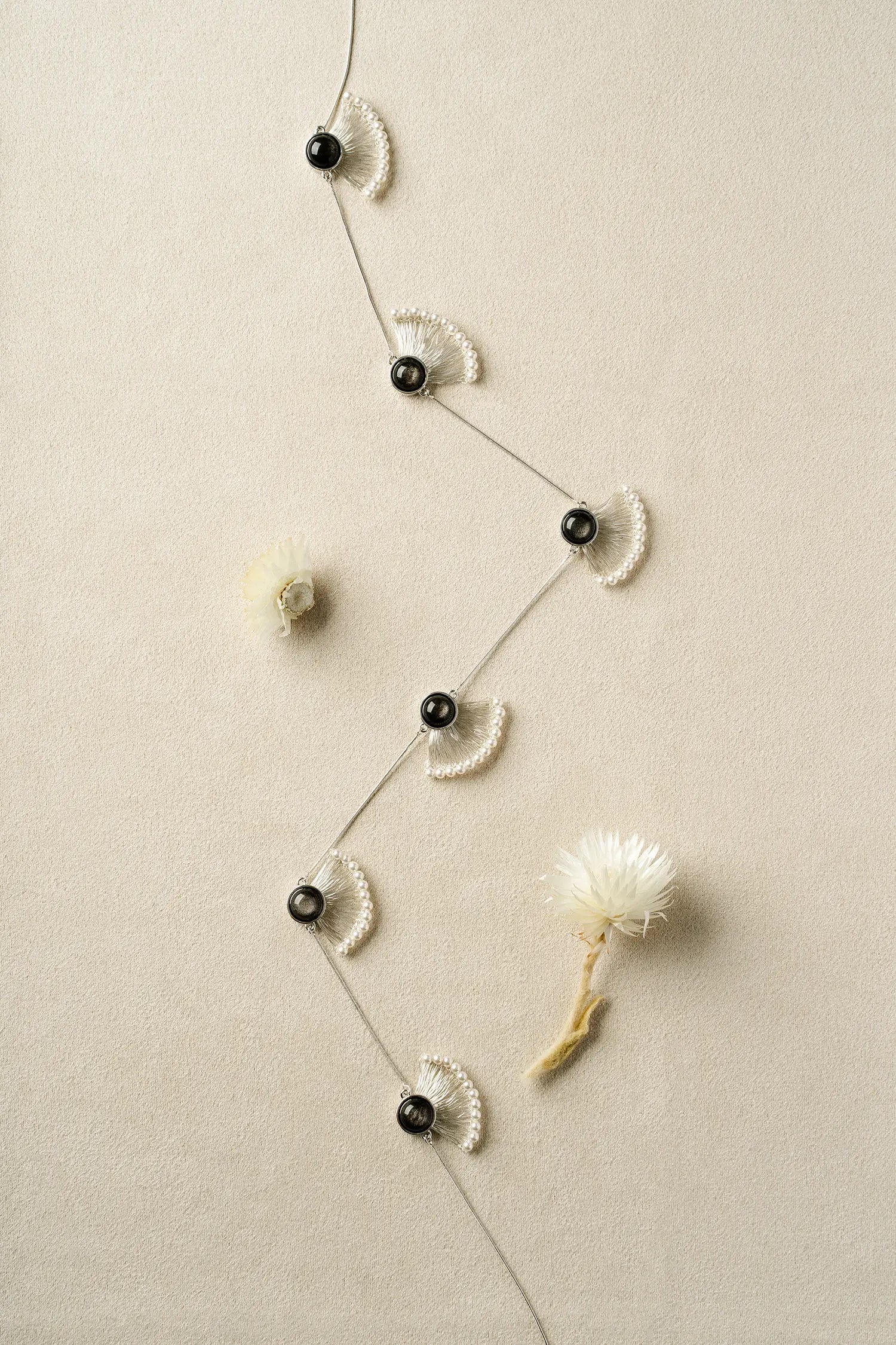  WANYEE CRAFT OBSIDIAN PEARL CONSTELLATION LONG NECKLACE |  TROVE & TONE