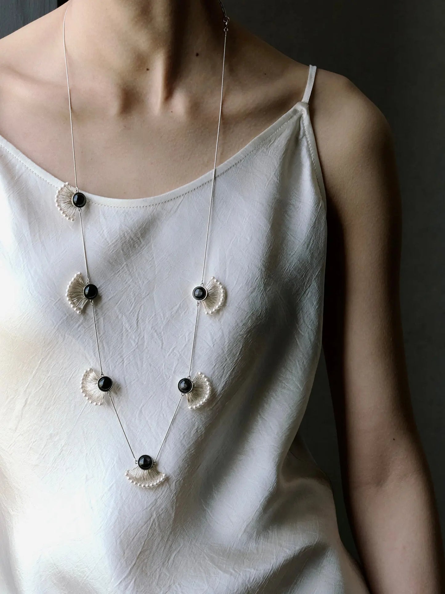  WANYEE CRAFT OBSIDIAN PEARL CONSTELLATION LONG NECKLACE |  TROVE & TONE