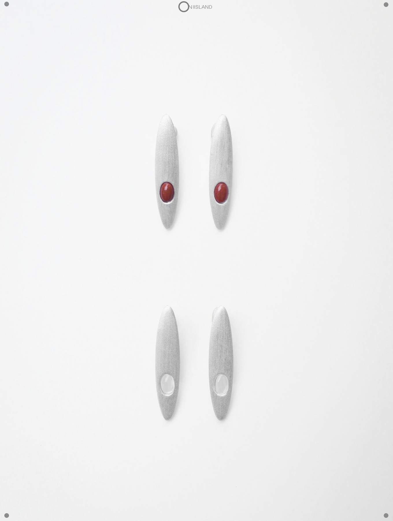  ON IISLAND OVAL GEMSTONE STUD EARRINGS |  TROVE & TONE