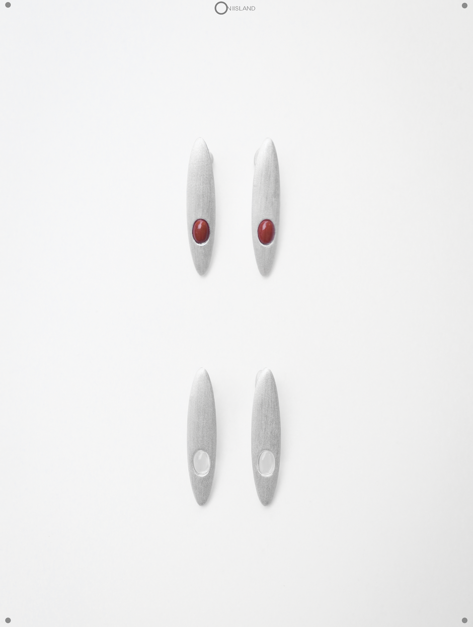  ON IISLAND OVAL GEMSTONE STUD EARRINGS |  TROVE & TONE