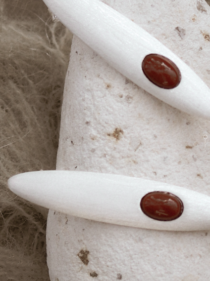  ON IISLAND OVAL GEMSTONE STUD EARRINGS |  TROVE & TONE