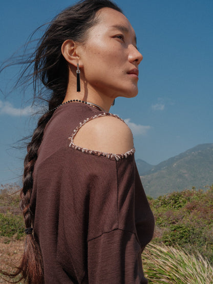  AESTH & UTIL PILLAR MULTIWAY PENDANT HOOP EARRINGS |  TROVE & TONE