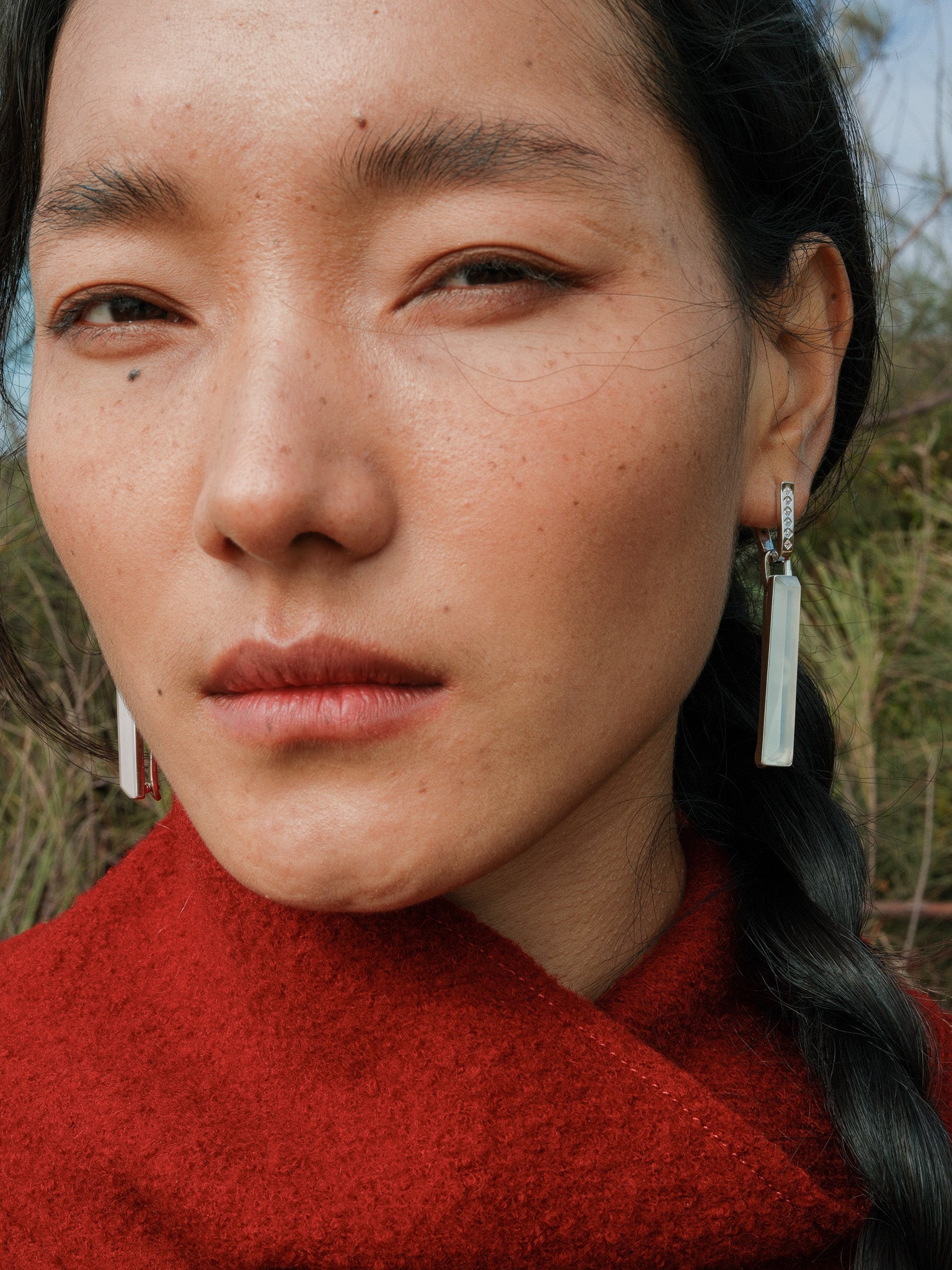  AESTH & UTIL PILLAR MULTIWAY PENDANT HOOP EARRINGS |  TROVE & TONE