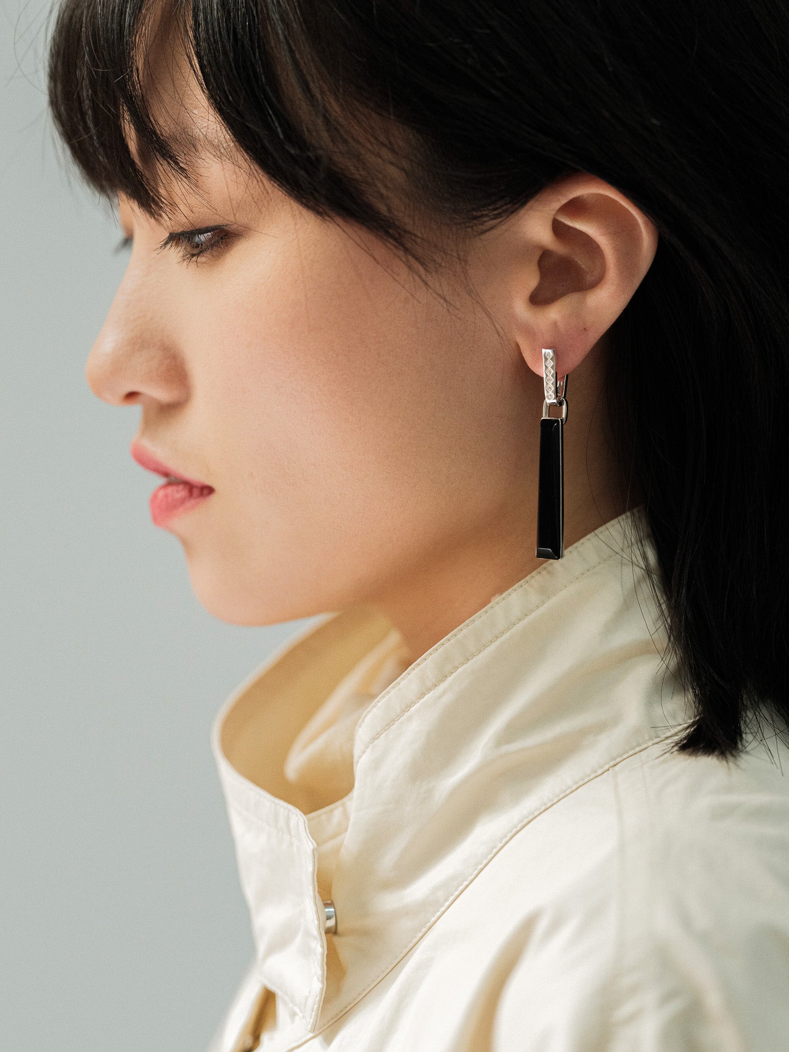  AESTH & UTIL PILLAR MULTIWAY PENDANT HOOP EARRINGS |  TROVE & TONE