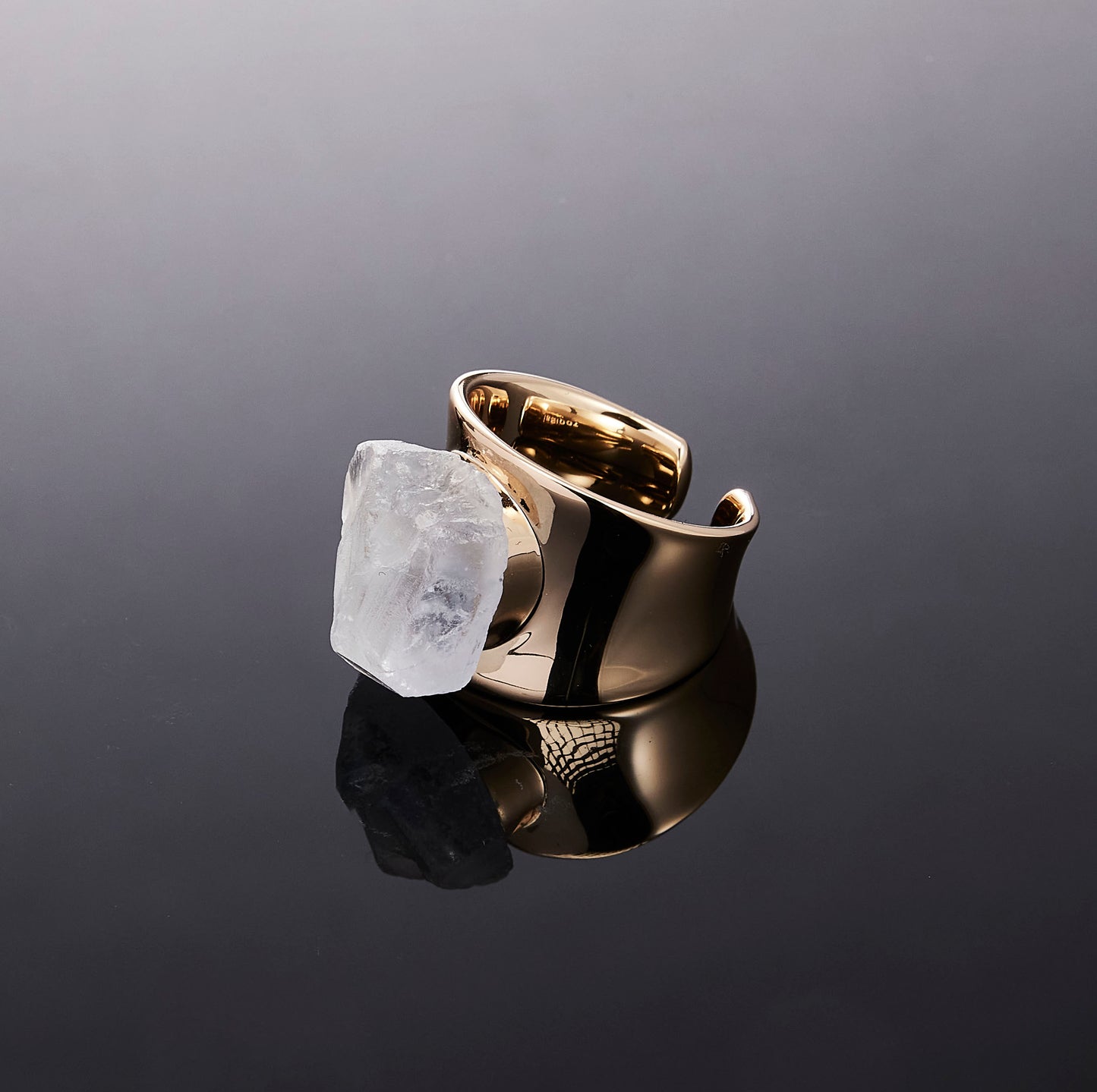 700QiBai MONOLITH WIDE BAND CRYSTAL RING  |  TROVE & TONE