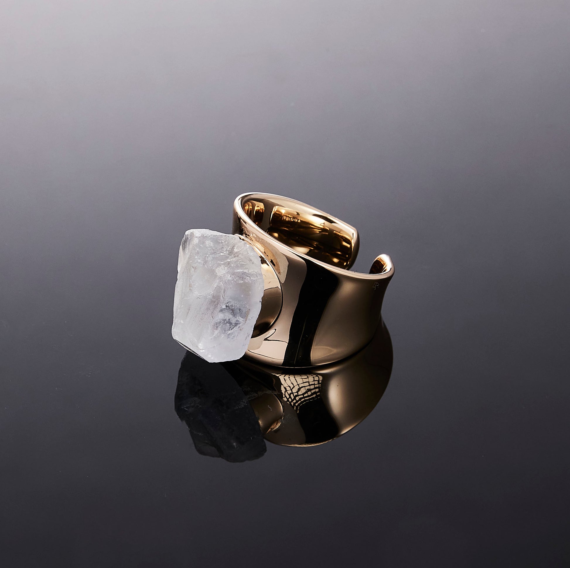 700QiBai MONOLITH WIDE BAND CRYSTAL RING  |  TROVE & TONE