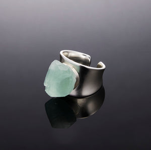 700QiBai MONOLITH WIDE BAND CRYSTAL RING  |  TROVE & TONE