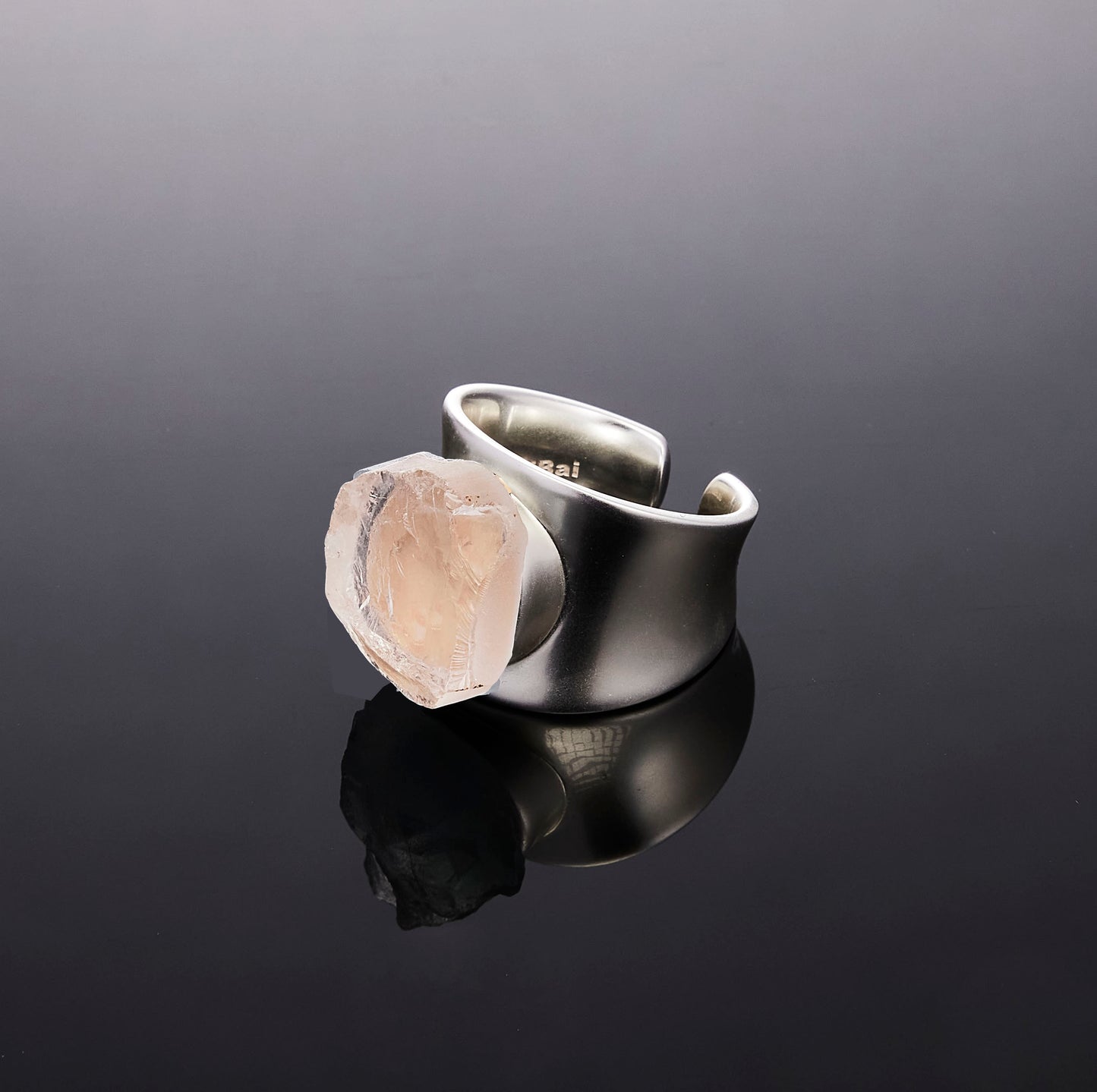 700QiBai MONOLITH WIDE BAND CRYSTAL RING  |  TROVE & TONE