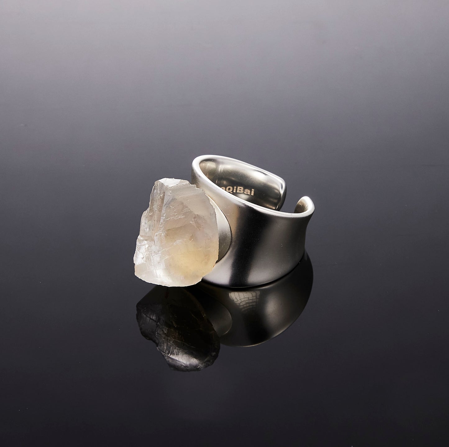 700QiBai MONOLITH WIDE BAND CRYSTAL RING  |  TROVE & TONE
