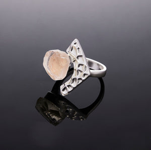 700QiBai TECTONIC BLOOM LATTICE CRYSTAL RING  |  TROVE & TONE